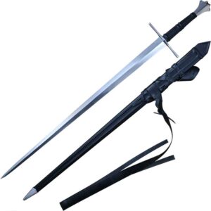 Two Handed Gothic Sword With Scabbard