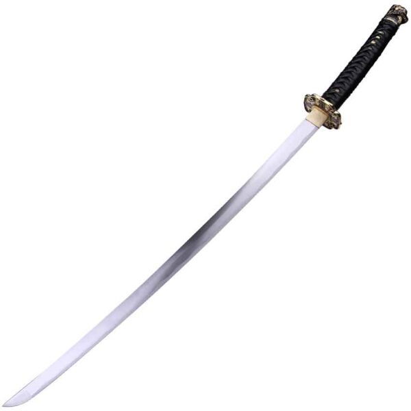 Golden Flower Black Wrap Katana