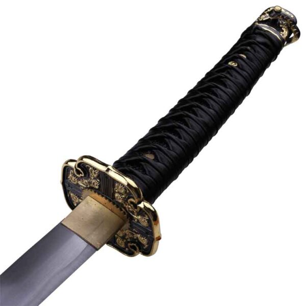 Golden Flower Black Wrap Katana