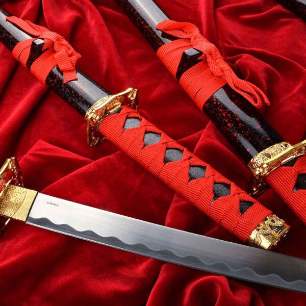 Ruby Marble Japanese Sword Set