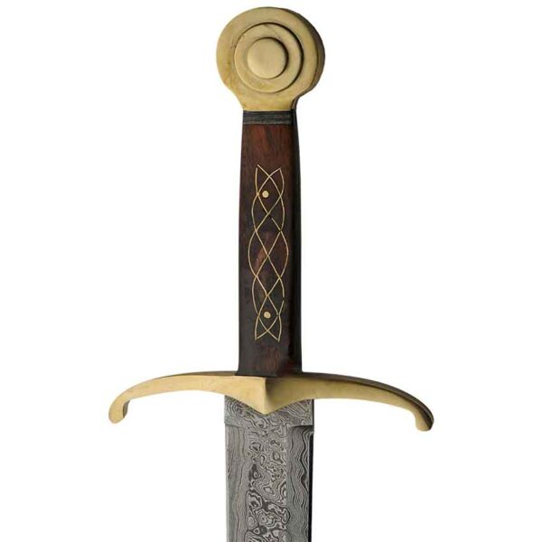 Damascus and Brass Medieval Knight Sword