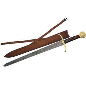 Damascus and Brass Medieval Knight Sword