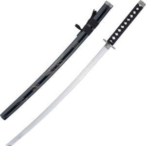 Carved Dragon Black Saya Katana
