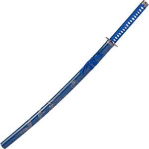 Carved Dragon Blue Saya Katana