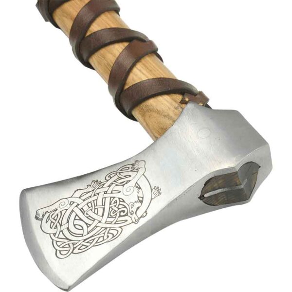 Viking Knotwork Wolf Axe