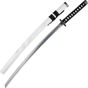 Carved Dragon White Saya Katana