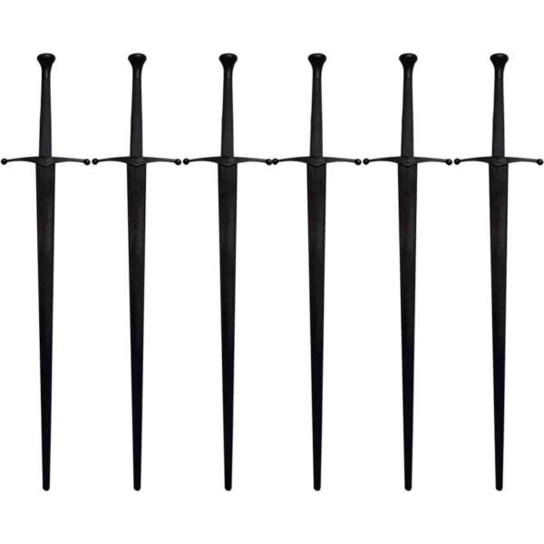 Synthetic Longsword Black Blade - 6-Pack