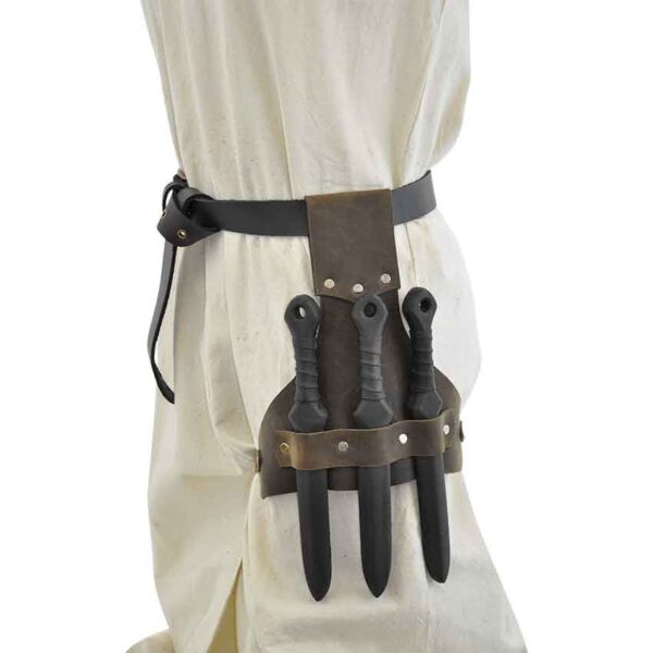 Triple Kunai Leather Scabbard