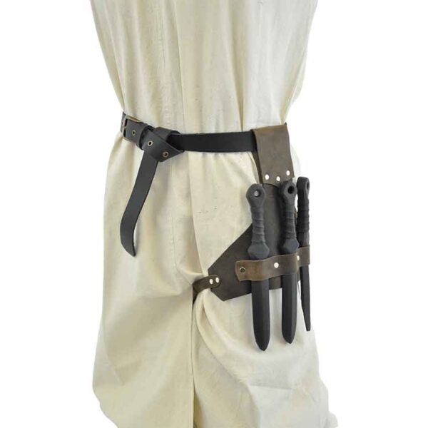 Triple Kunai Leather Scabbard