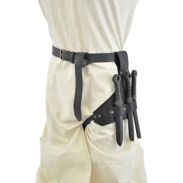 Triple Kunai Leather Scabbard