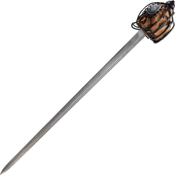 Antiqued Basket-Hilt Backsword