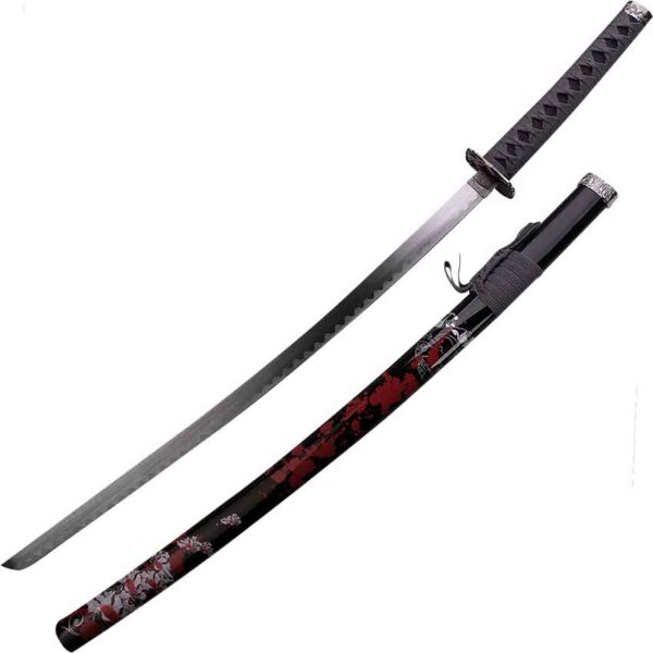 Black Flower Saya Samurai Katana