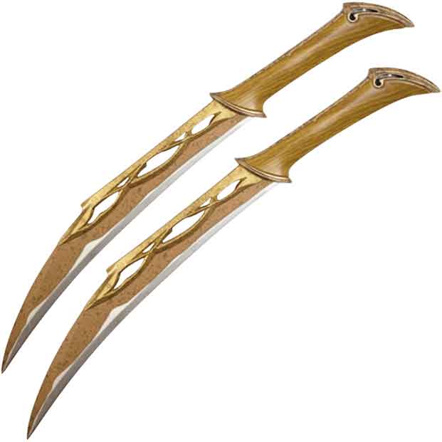Elven Captain's Steel Daggers with Plaque
