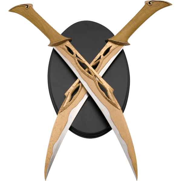 Elven Captain's Steel Daggers with Plaque