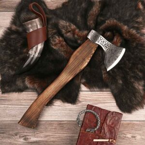Wolf Vegvisir Viking Axe