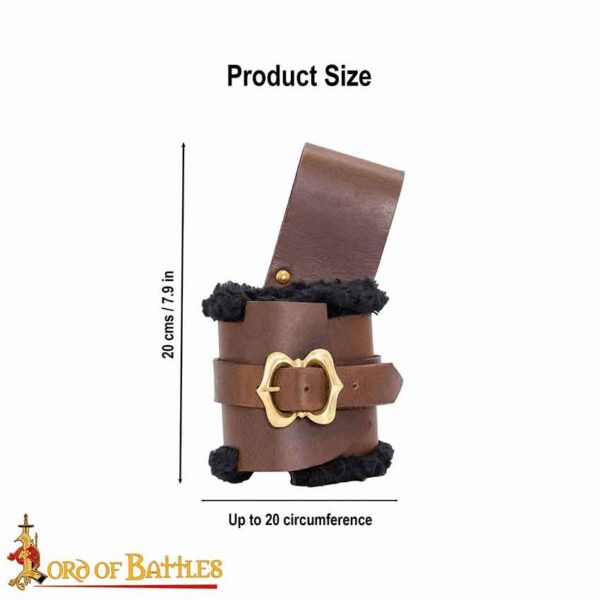 Fur Lined Leather Sword Frog - Brown