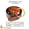 Fantasy Leather Brass Ring Belt - Brown