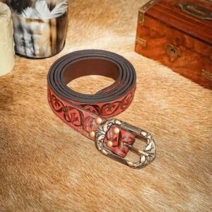 Dragoslav Embossed Noble's Belt - Maroon