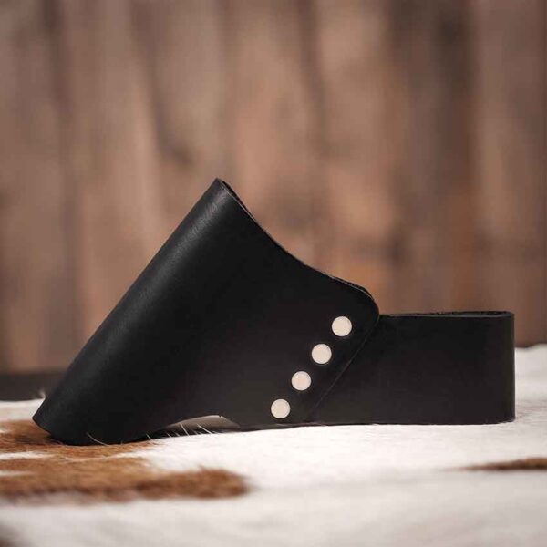 Angled Leather Sword Frog - Black
