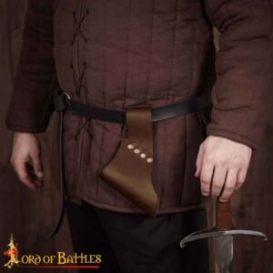 Angled Leather Sword Frog - Brown
