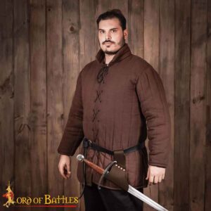 Angled Leather Sword Frog - Brown