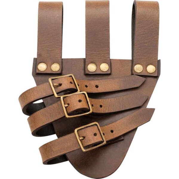 Triple Buckle Rapier Sword Frog - Brown