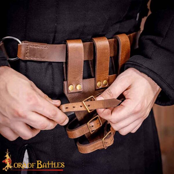 Triple Buckle Rapier Sword Frog - Brown
