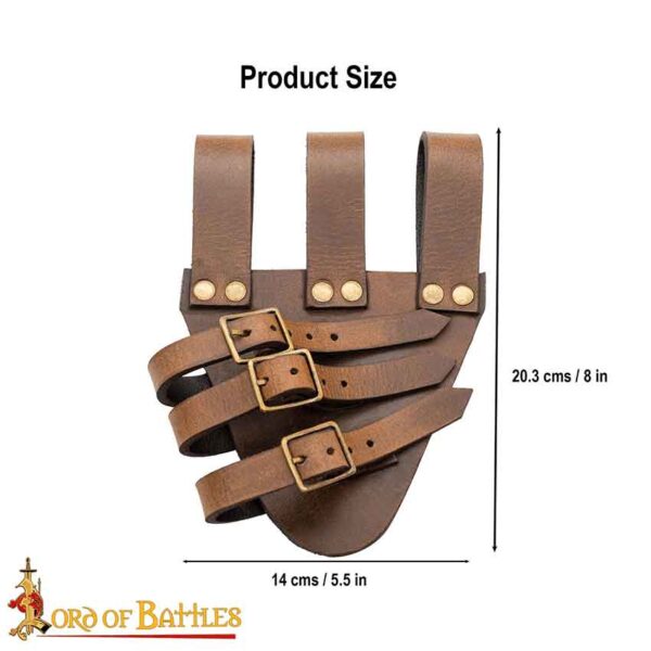Triple Buckle Rapier Sword Frog - Brown