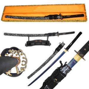 Blue Wave Handmade Katana with Stand