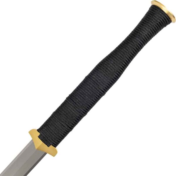 Ring Pommel Handmade Han Jian Sword with Stand