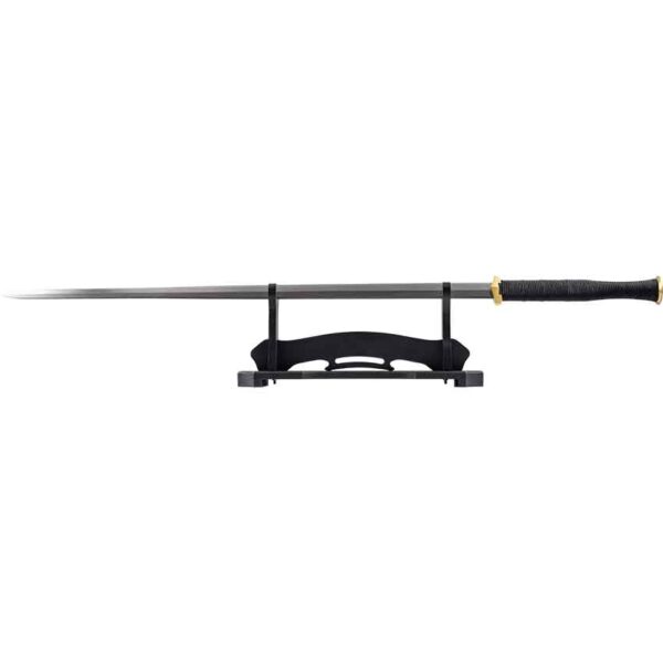 Ring Pommel Handmade Han Jian Sword with Stand