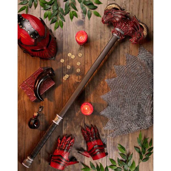 Red Calfera Two-Handed LARP Hammer