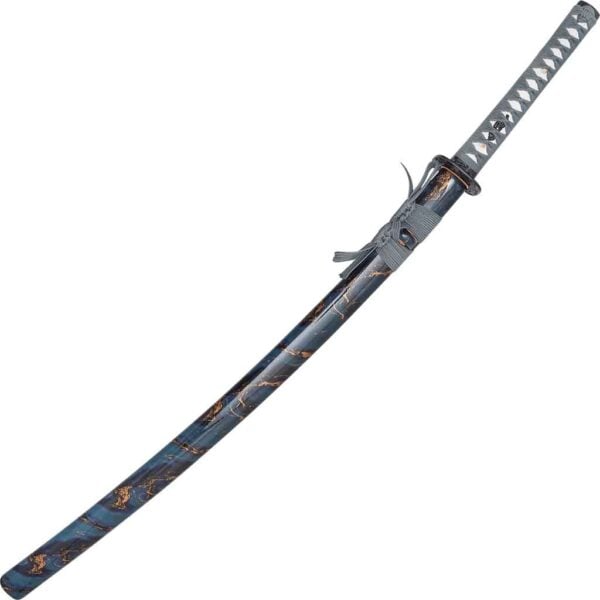 Blue Marbled Carbon Steel Katana
