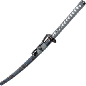 Blue Marbled Carbon Steel Katana